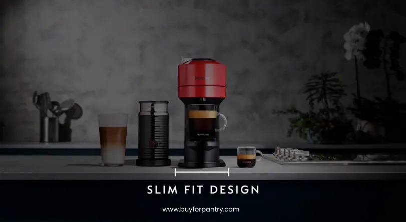 Nespresso Vertuo Next design - a compact space saving coffee machine