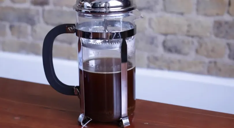 making coffee in a French Press coffee maker