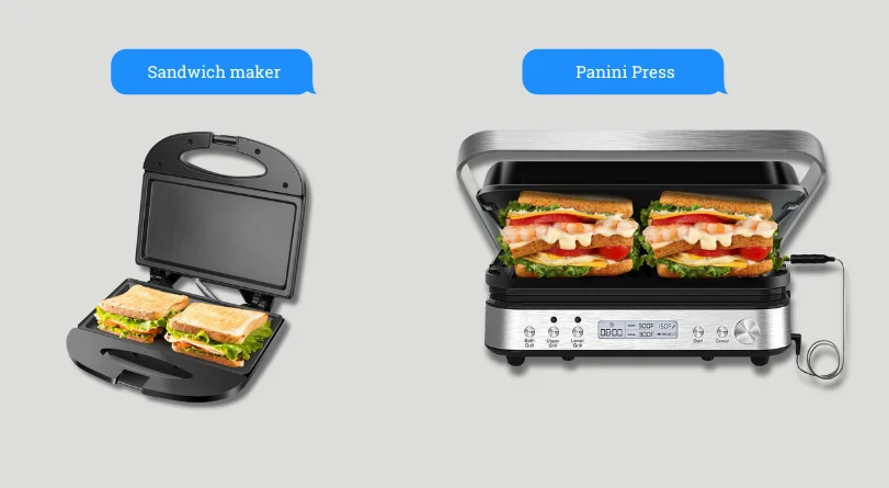 Sandwich maker vs panini press